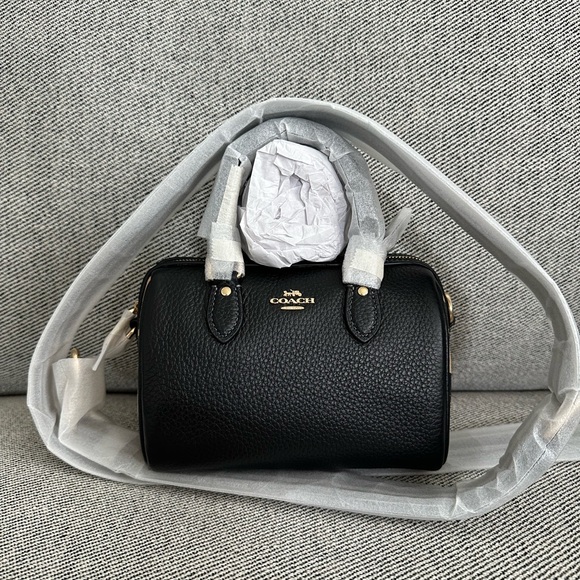 Coach CW332 Mini Rowan Crossbody Bag with Leopard Print - Picture 1 of 8